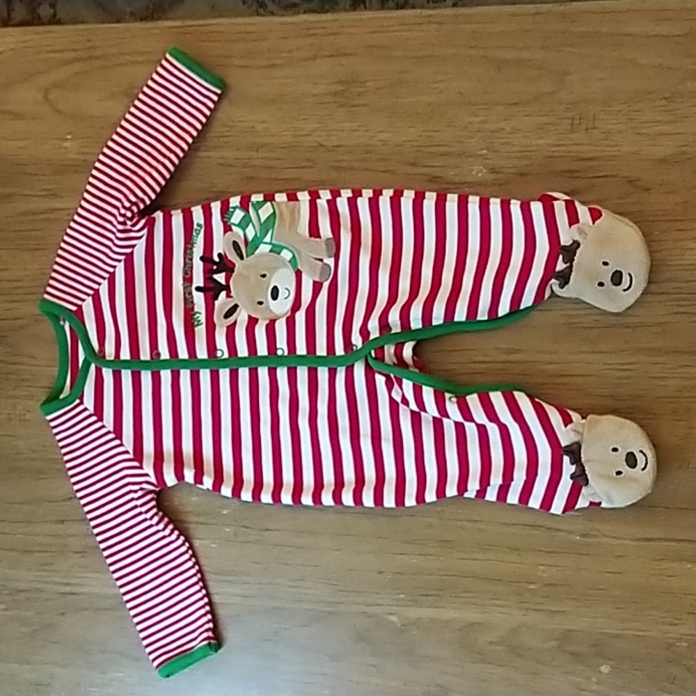 Little Me My First Christmas 6M Sleeper Like New